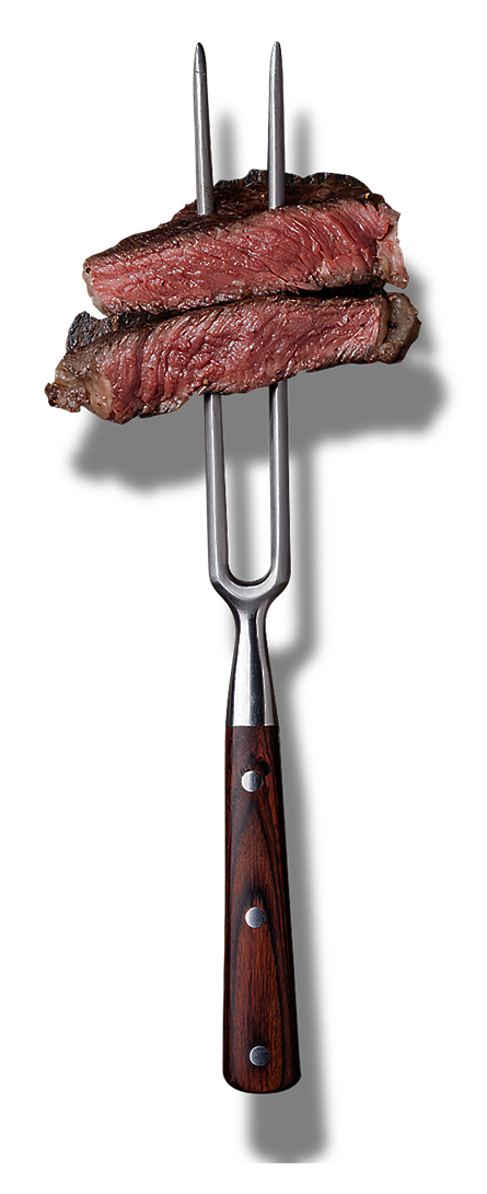 meat on fork